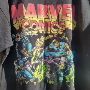 Marvel Comics Unisex Graphic Print T-Shirt Black XL Vintage Style #Retro